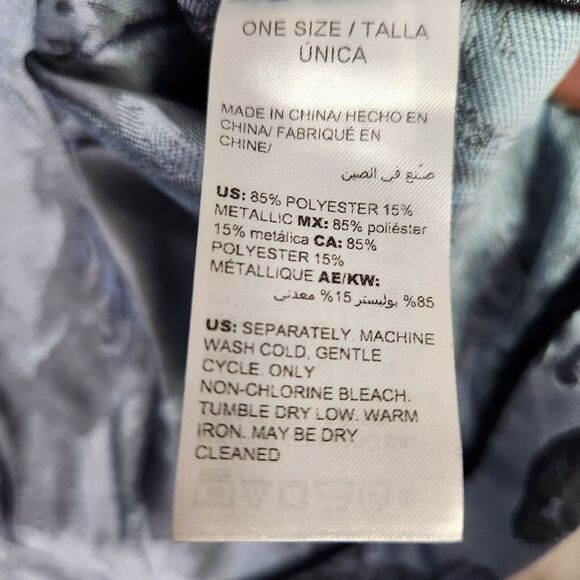 Chico's Womens Long Jacket 2/M Blue Tonal Floral Jacquard Open Front Blazer NWT - Picture 8 of 12